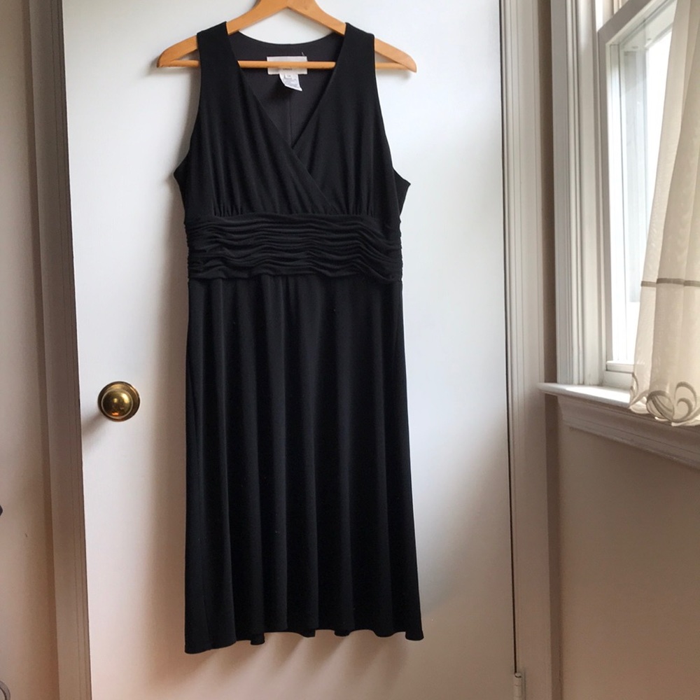 Evan Picone Black Sleeveless Swing Dressy Dress 14